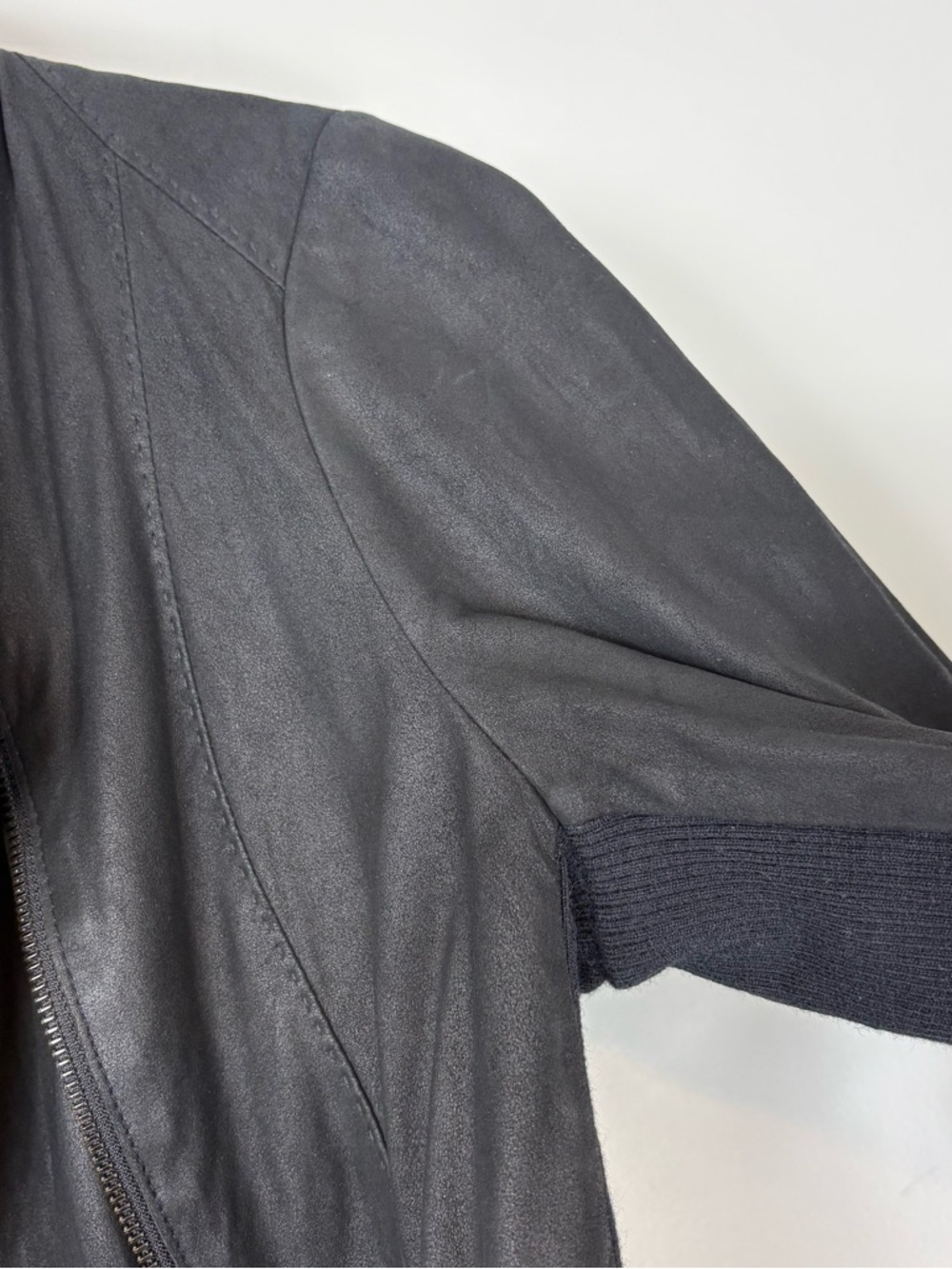 Vince Black Leather Scuba Jacket Sz L - Picture 6 of 14
